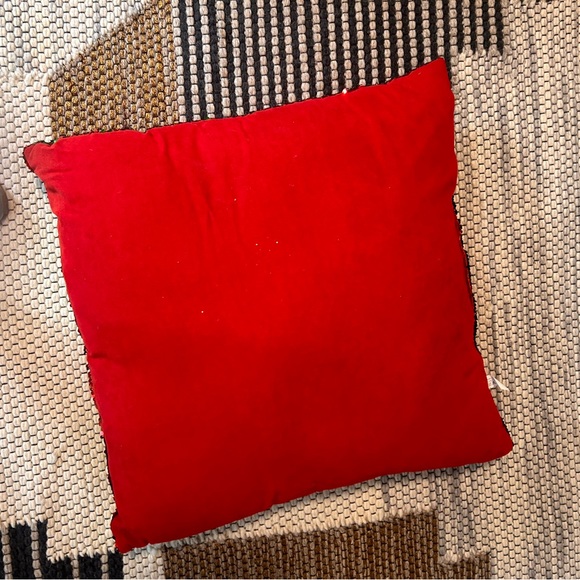Christmas Green & Red Sequined Pillow